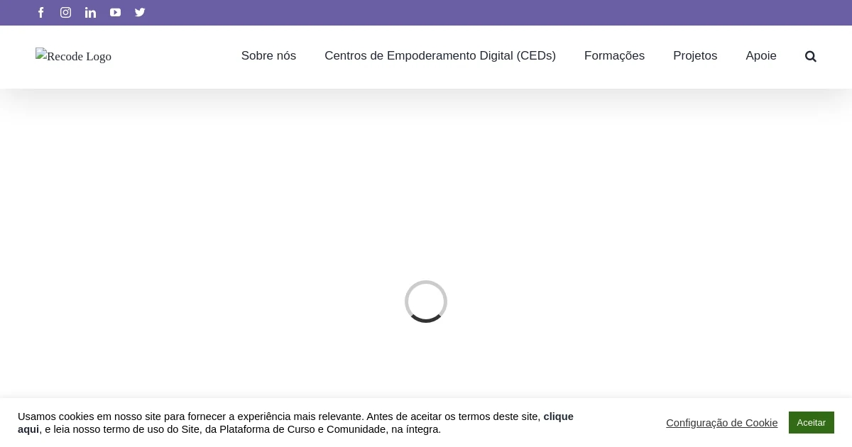 Captura da página-fonte: Recode apresenta formações em IA, programação e tecnologia com foco social