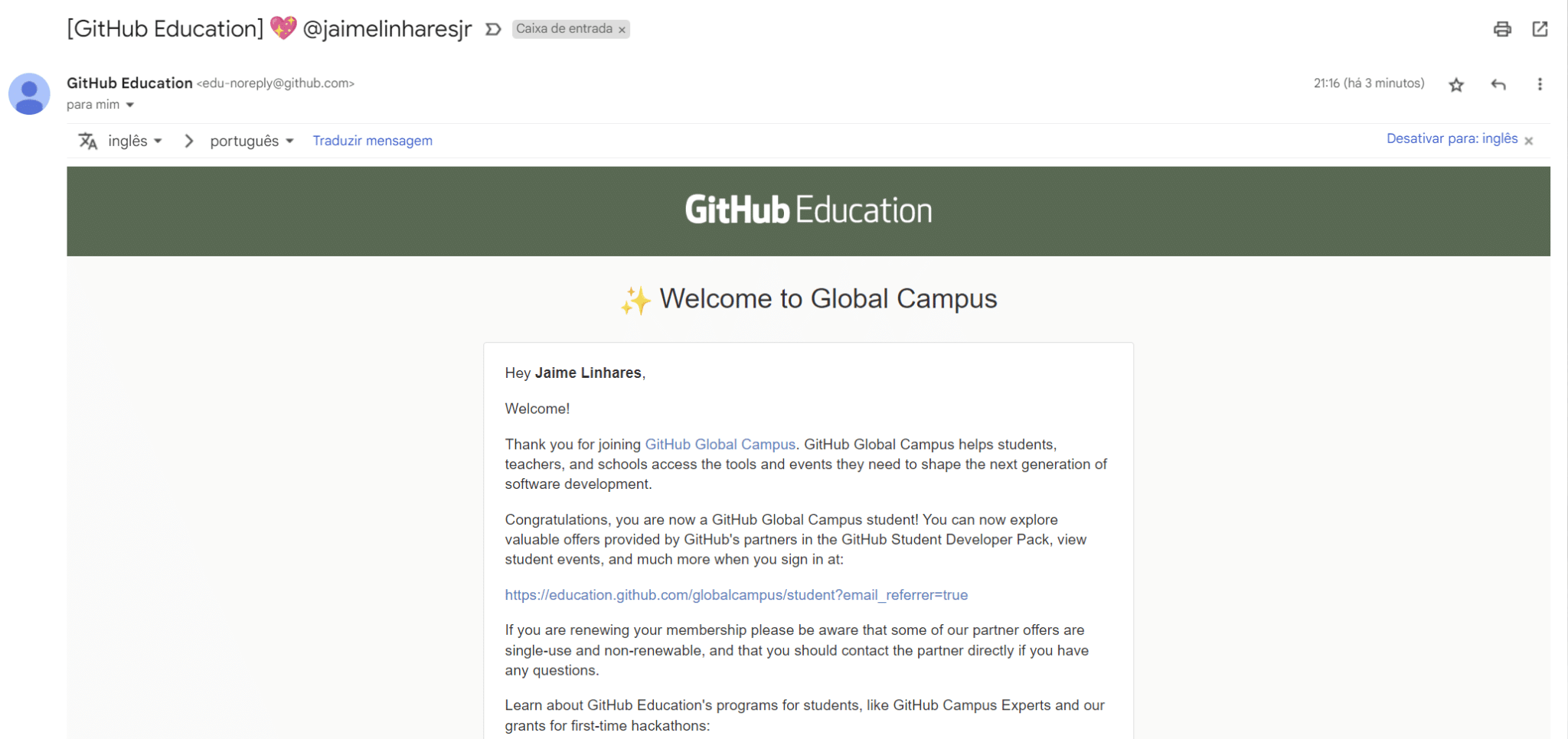 GitHub Student Developer