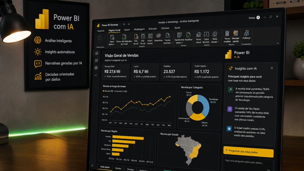 Power BI com IA: Curso Gratuito Ensina Análise de Dados, DAX e Inteligência Artificial 1 Power BI com IA