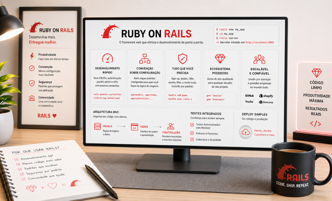 Curso de Ruby on Rails com Certificado: Aprenda MVC, CRUD, Autenticação e Deploy 9 Curso de Ruby on Rails com Certificado